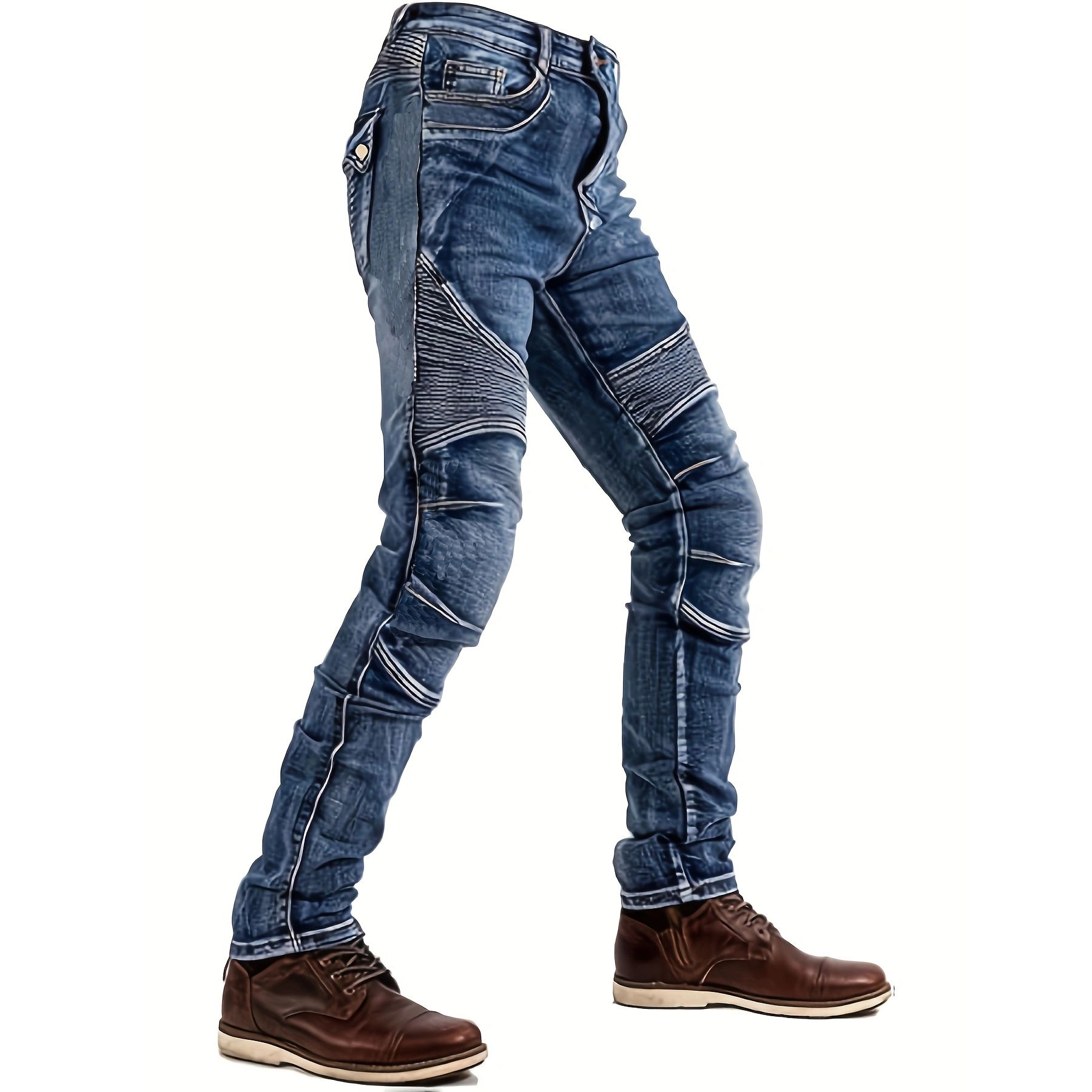 Men'S Fashion Jeans 2025 - Мужские новые четырехсезонные облегающие модные трендовые