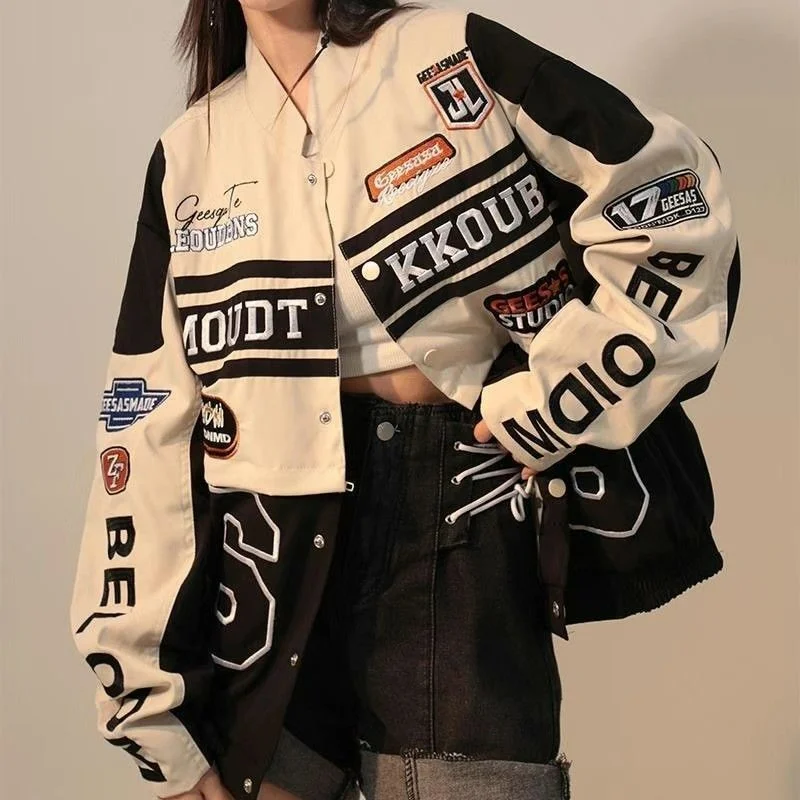 Varsity Jacket Letterman - Женская винтажная куртка-бомбер в американском стиле,