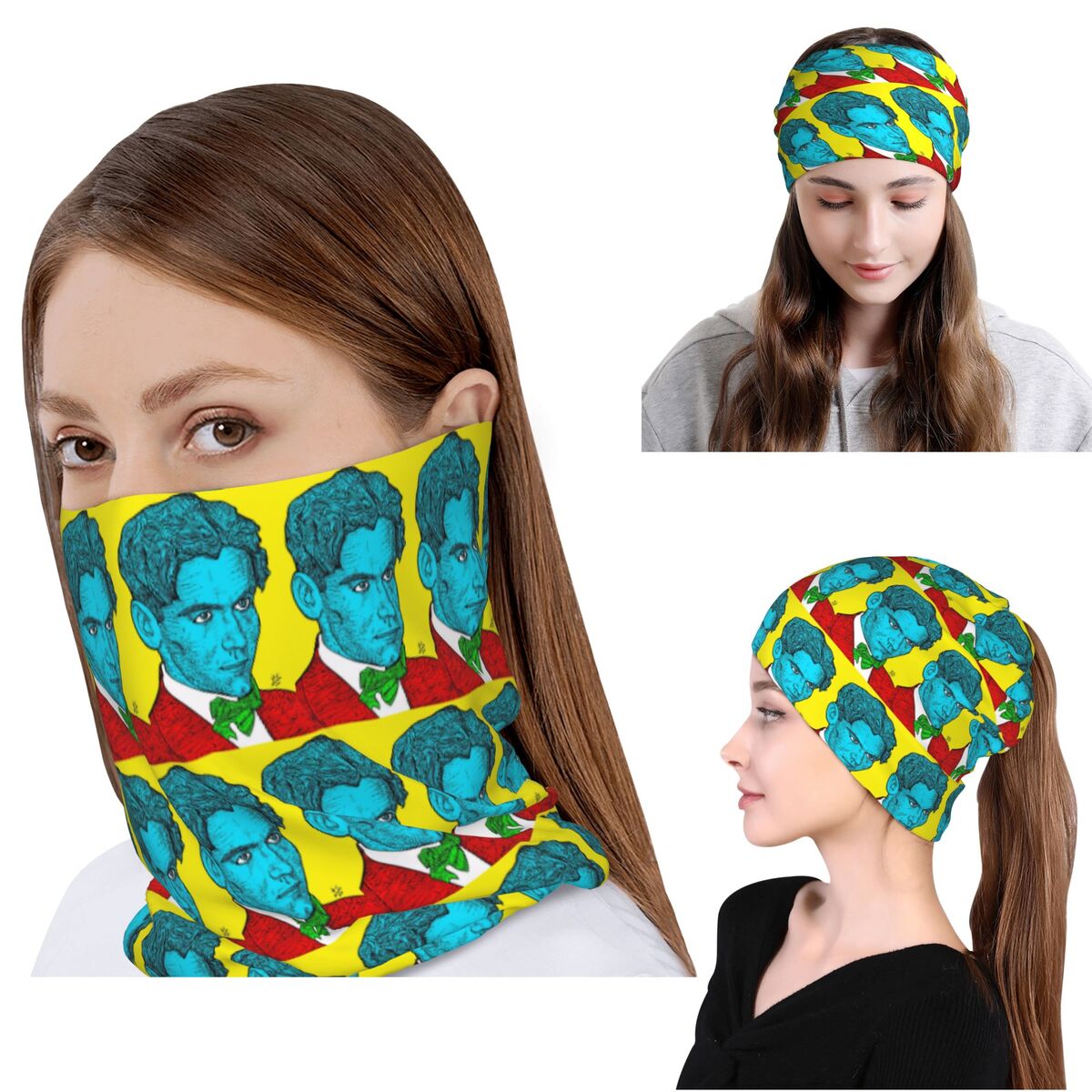 Beanie Winter Hat - Бандана-шарф-труба с портретом Федерико Гарсия Лорки,