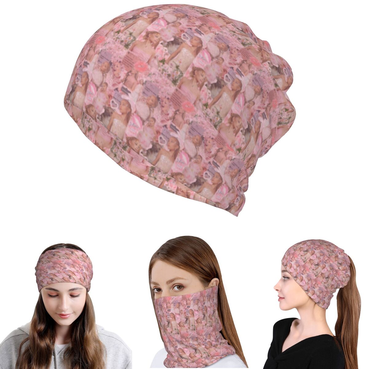 Beanie Winter Hat - Бандана-шарф Ariana Grande для защиты шеи,