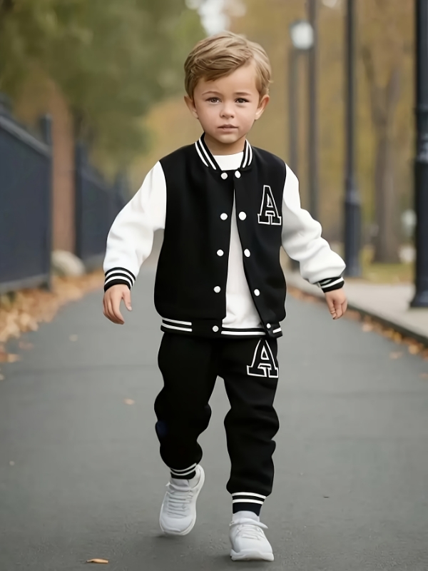 Varsity Jacket Letterman - Комплект из двух предметов: черно-белая университетская