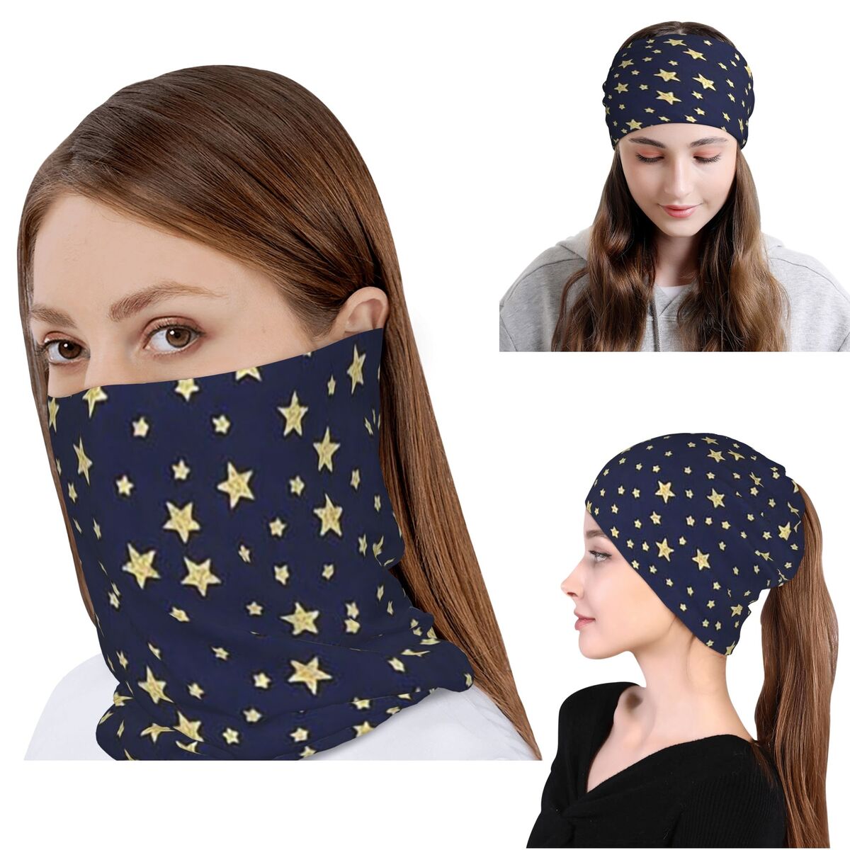 Beanie Winter Hat - Бандана-шарф с принтом «Голубое небо и