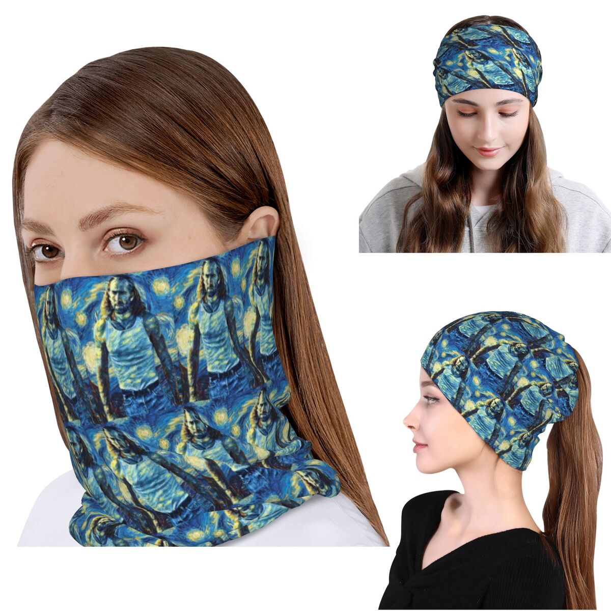 Beanie Winter Hat - Многофункциональный шарф-бандана Nicolas Cage: маска для