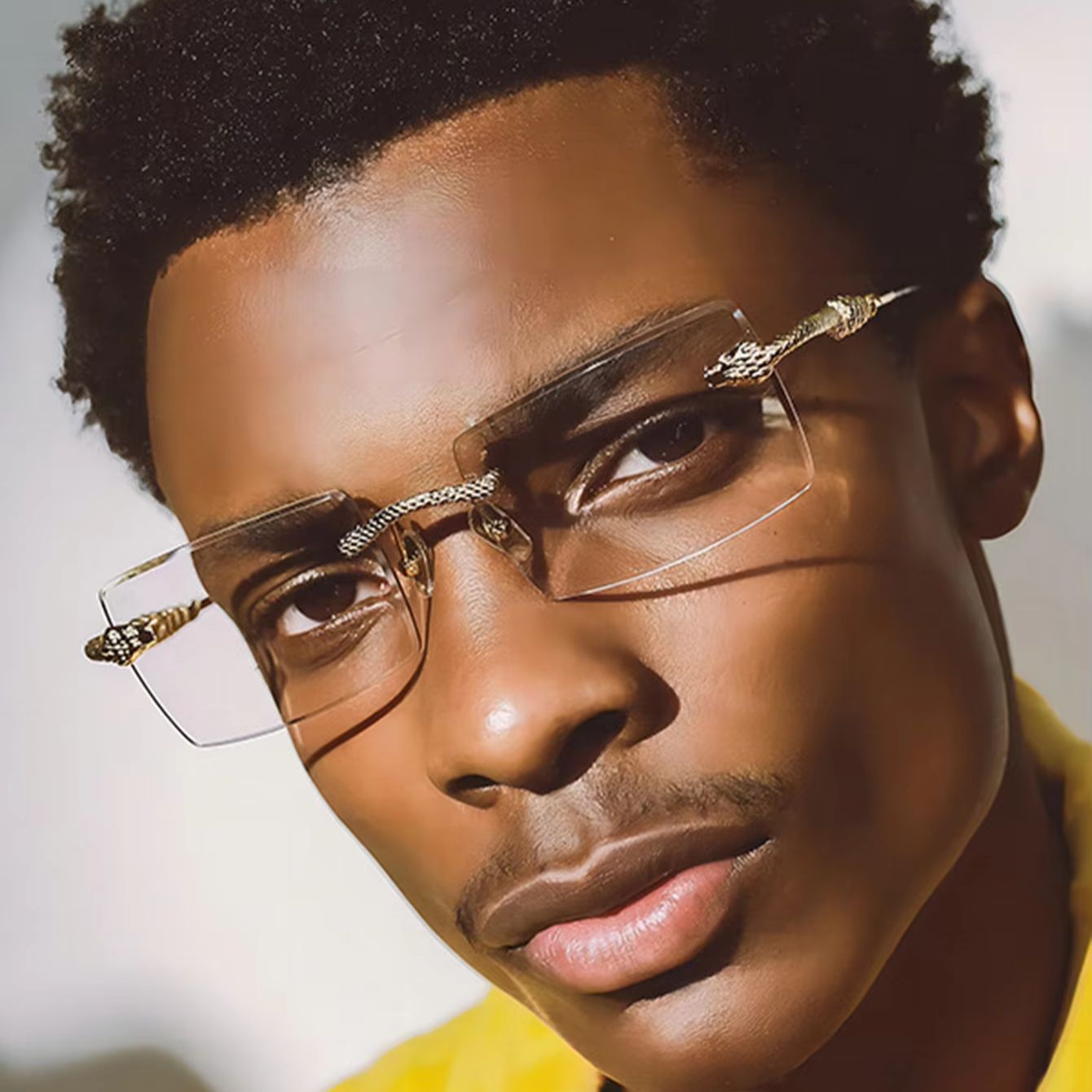 Men'S Fashion Non Prescription Glasses - 1 пара мужских металлических прямоугольных безободковых