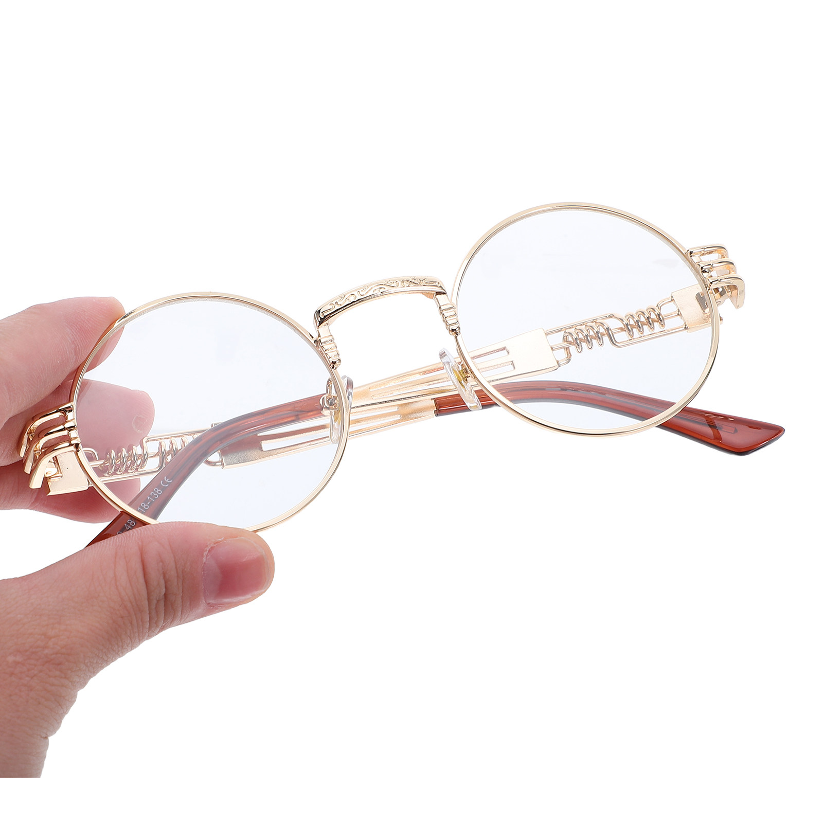 Men'S Fashion Non Prescription Glasses - Винтажные круглые металлические очки в стиле