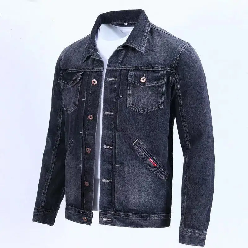 Men'S Fashion Light Jacket - GELITAYIN Мужские джинсовые пальто на пуговицах