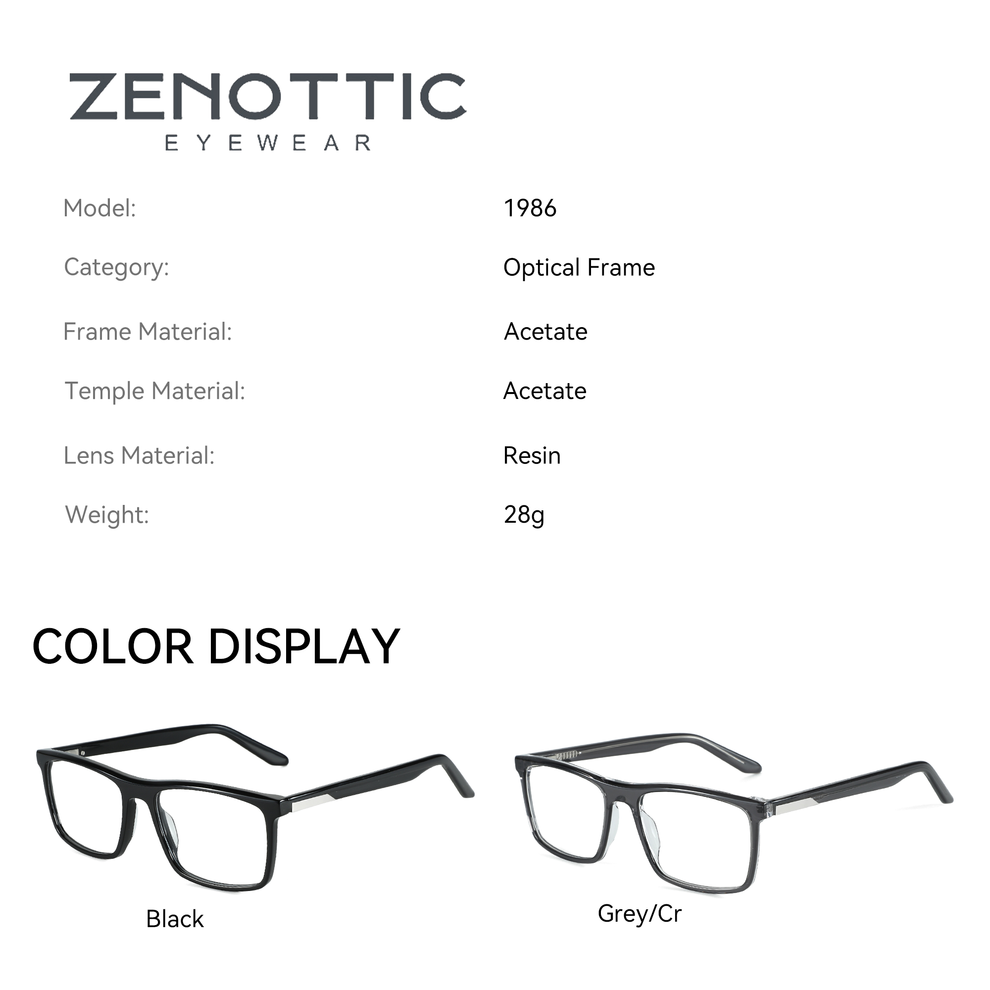 ZENOTTIC трендовые ацетатные о – обзор и цена Men'S Fashion Non Prescription Glasses
