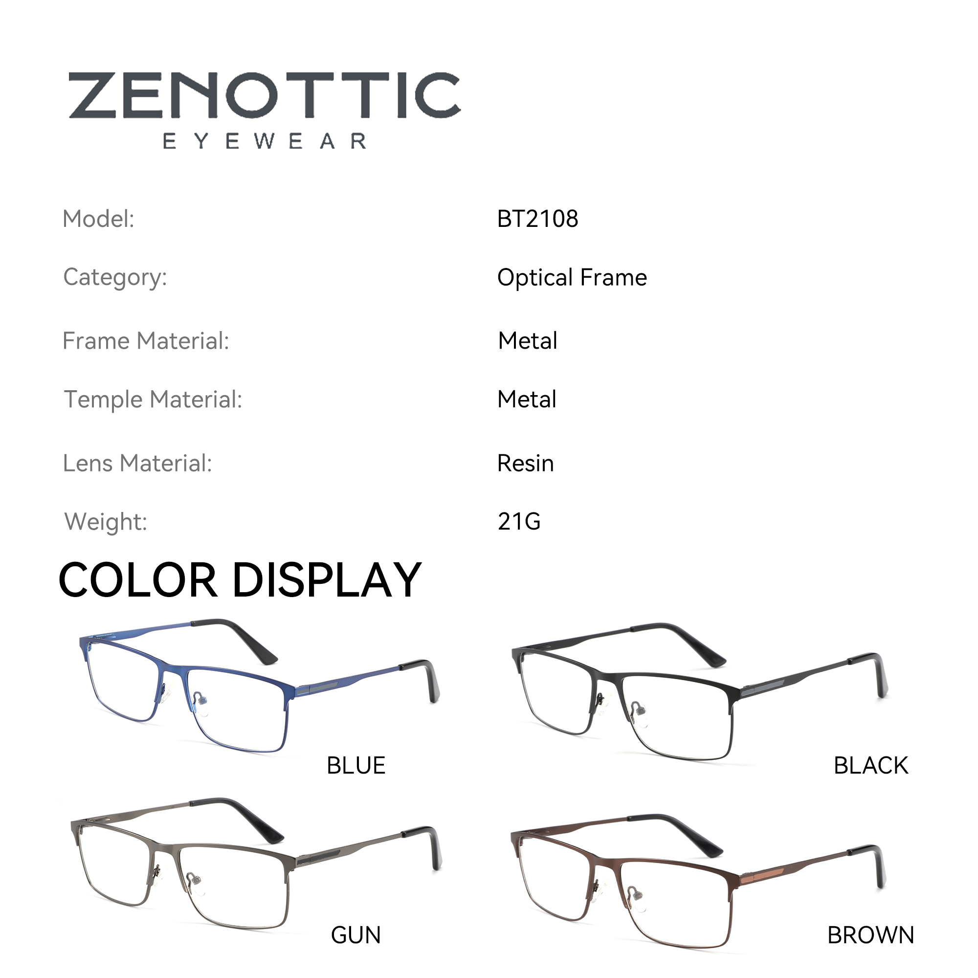 Мужские оптические очки ZENOTT – обзор и цена Men'S Fashion Non Prescription Glasses