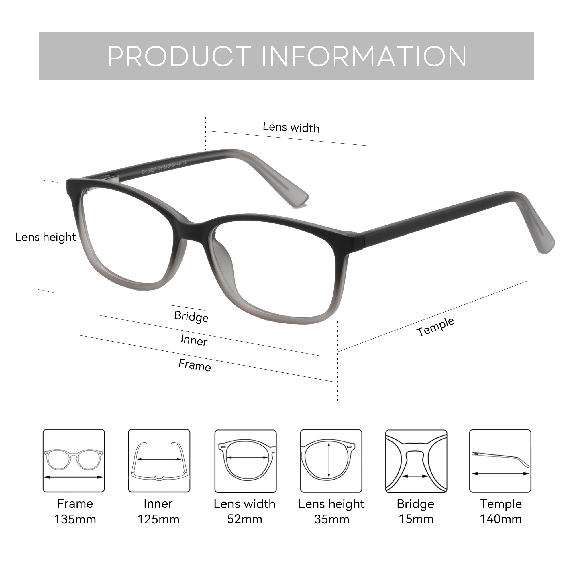 Оправа для оптических очков ZE – обзор и цена Men'S Fashion Non Prescription Glasses